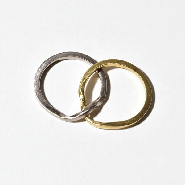hum ハム ギメルリング 結婚指輪 女性用 グリーンゴールド ホワイト