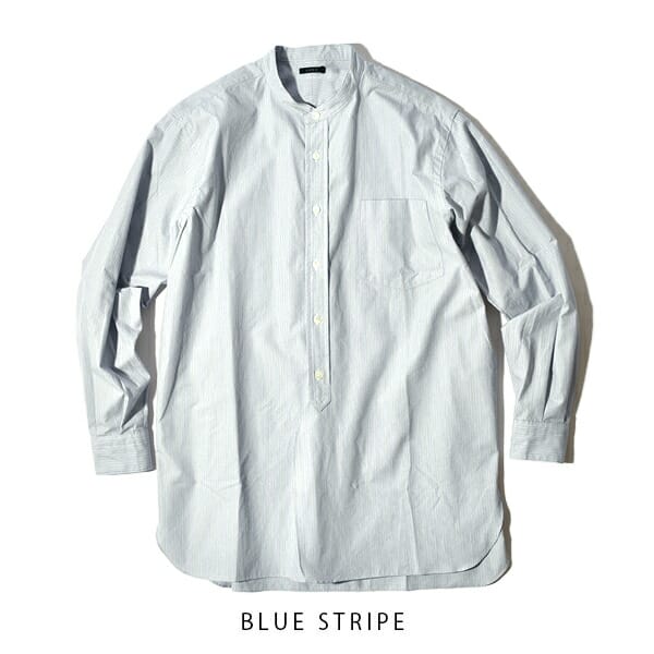 LENO リノ BAND COLLAR SHIRT STRIPE バンドカラー ストライプ