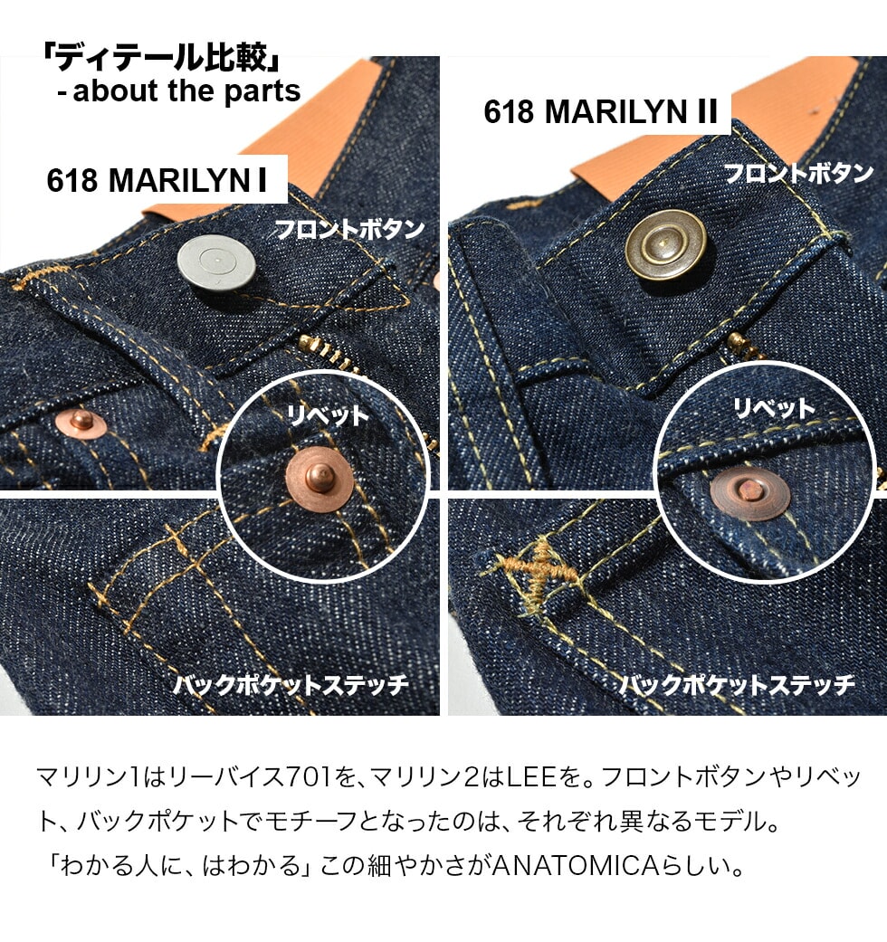 アナトミカ マリリン 2 デニムパンツ ジーンズ ANATOMICA 618 MARILYN