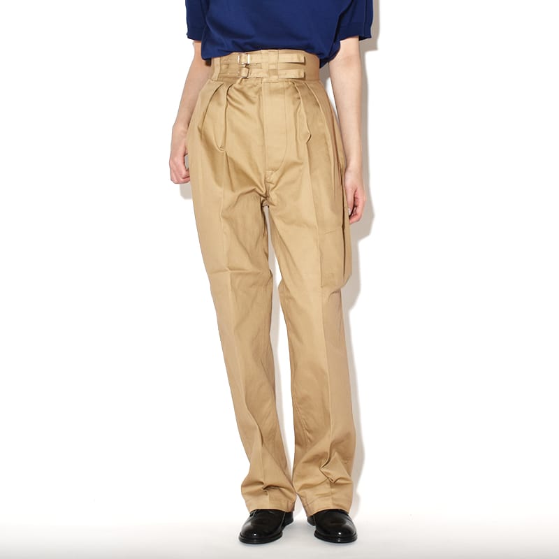 LENO DOUBLE BELTED GURKHA TROUSERS KHAKI