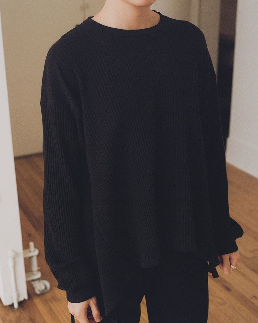 ベースレンジ Baserange SHAW LONG SLEEVE TEE-FLEECE RIB シャウ