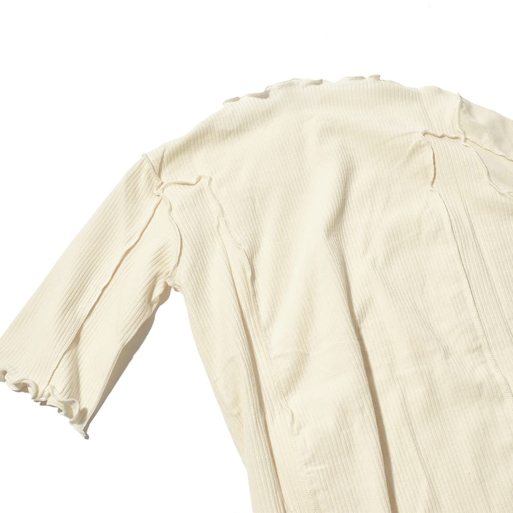 ベースレンジ BASERANGE Omato 3／4 T-Shirt ベージュ サイズ：L Omato 3/4 Tee Shirt in Assortment | Fine organic cotton rib
