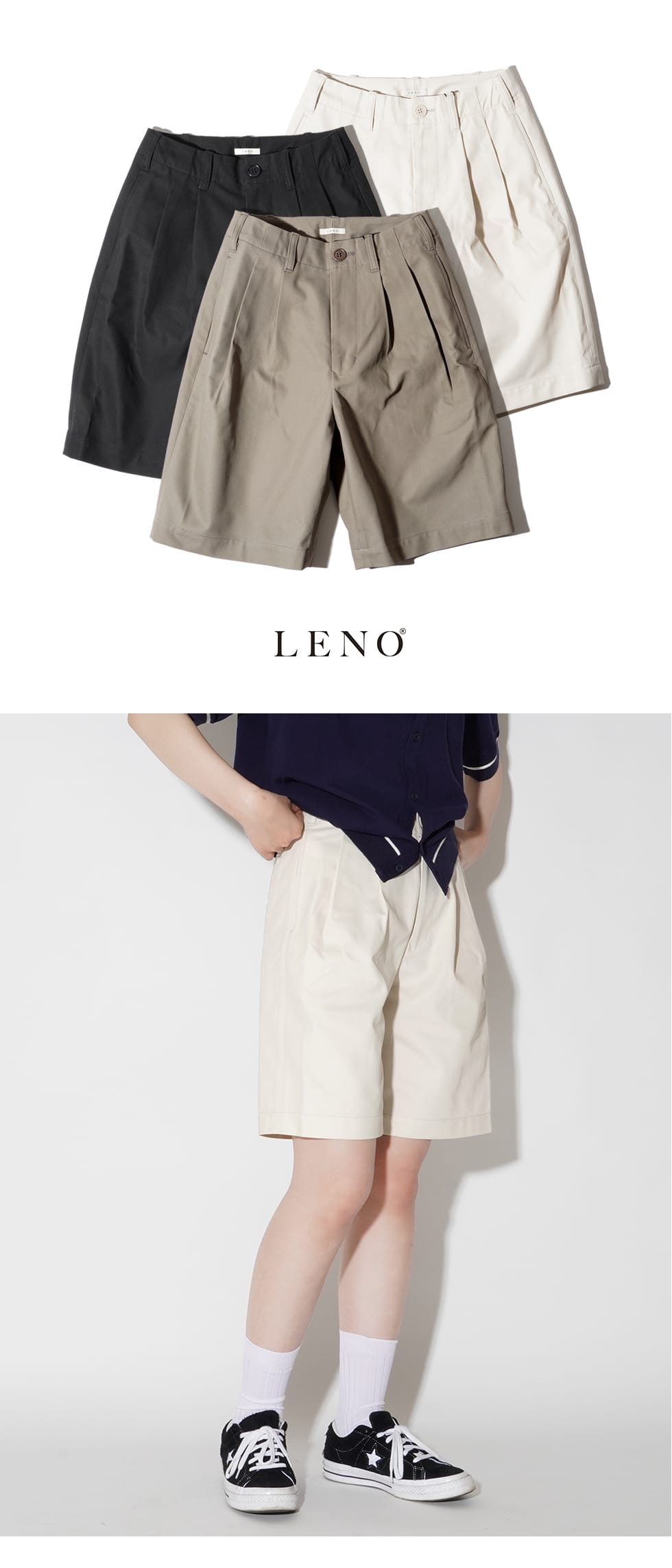 30％OFF SALE セール】LENO リノ 【WOMENS】 2 TUCK SHORT TROUSERS 2