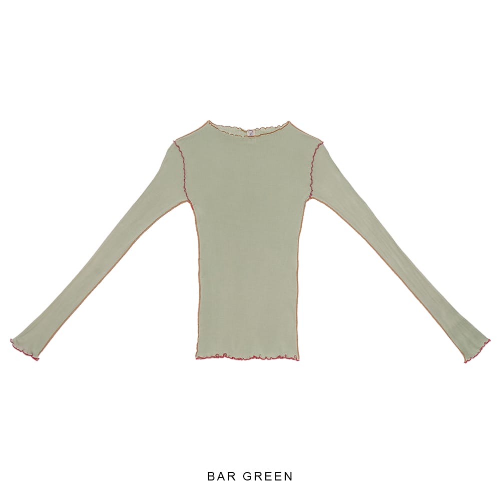 baserange vein long sleeve cotton rib