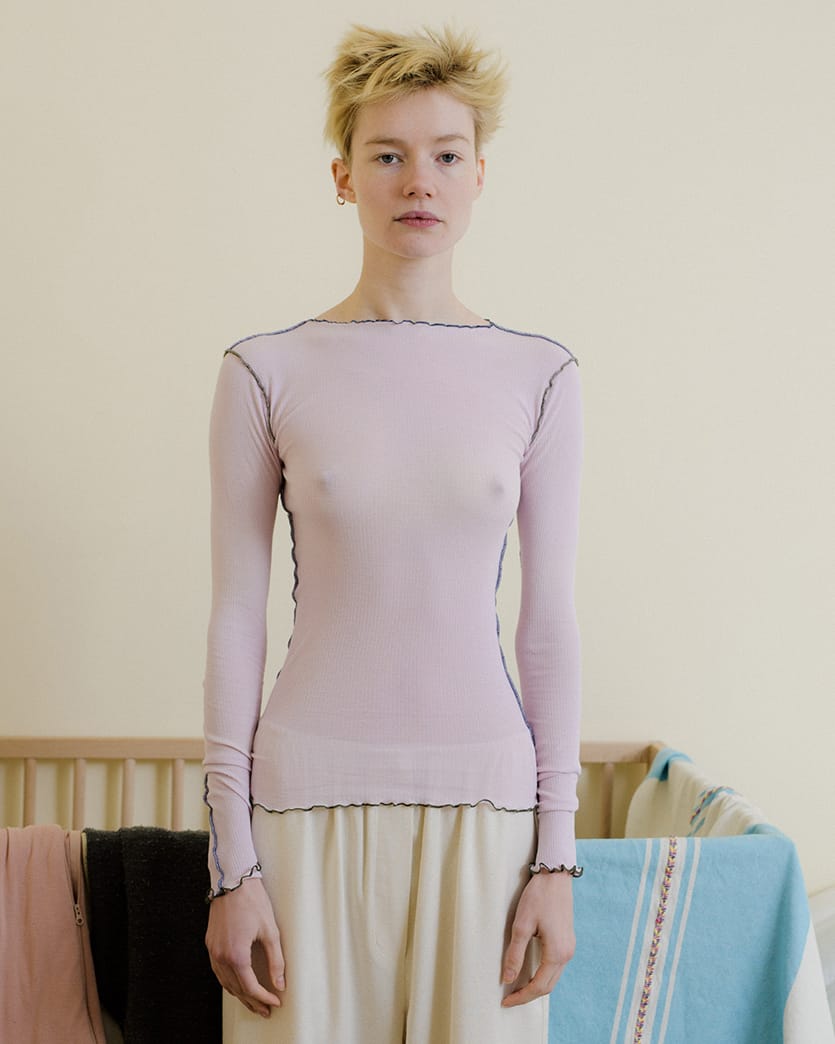 ☆新品・未使用☆ BASERANGE リブカットソー　Vein Long S BASERANGE/VEIN LONG SLEEVE|ヴェイン ロングスリーブ TEE AU22