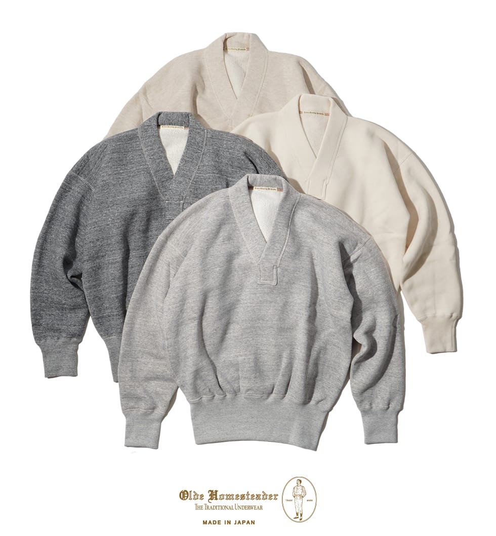 OLDE HOMESTEADER Y-NECK SWEAT GREY 44 - スウェット