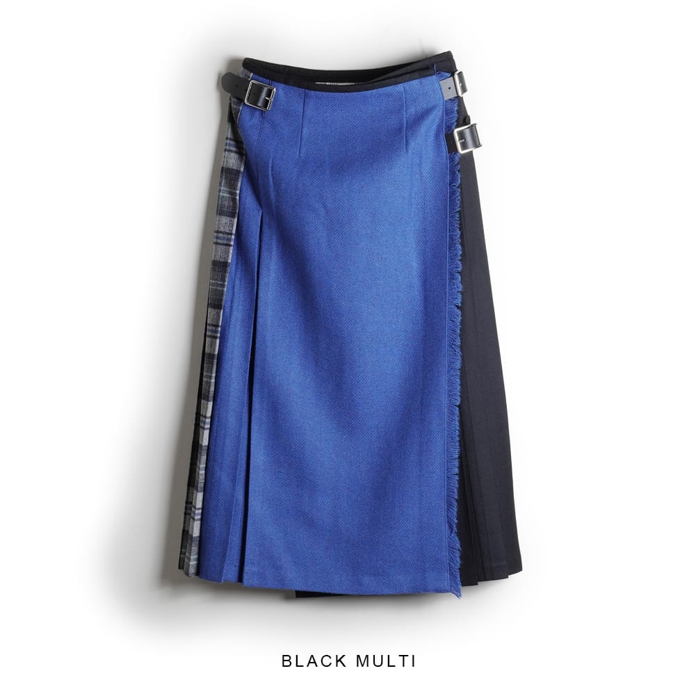 O'NEIL OF DUBLIN/BRUSHED WOOL TWEED QUILT SKIRT |マルチコンボ