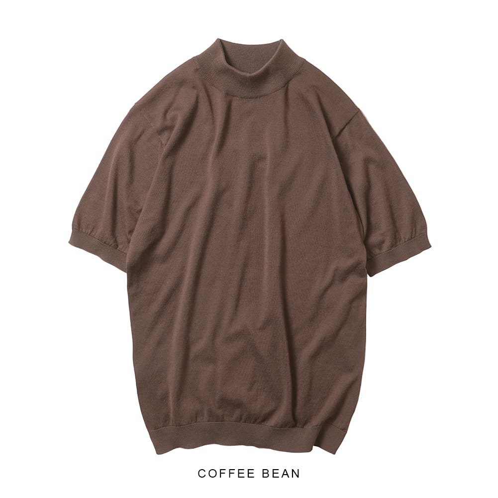 極美品 ジョンスメドレー 半袖 モックネック セーター ニット 白