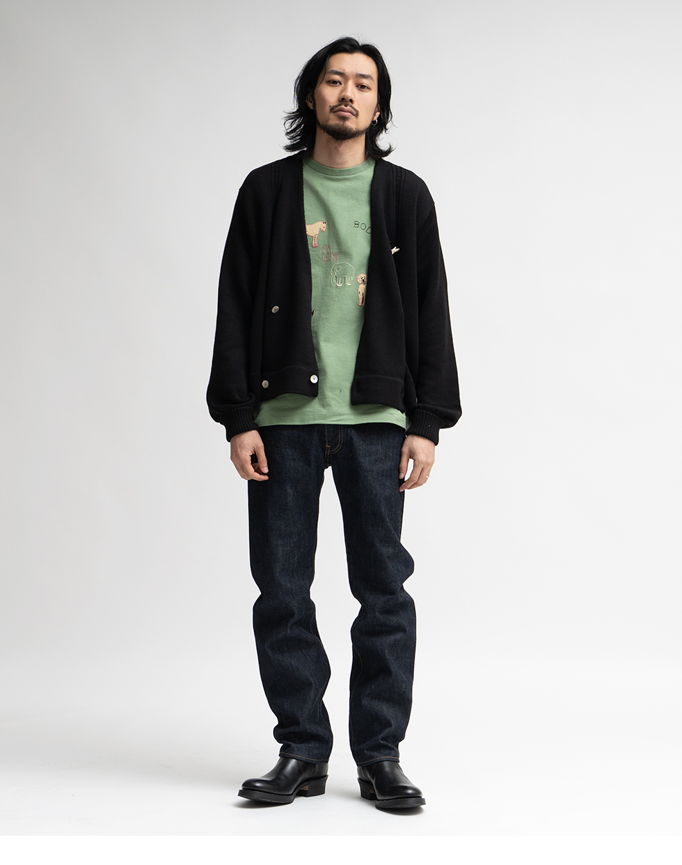動物アップリケ　半袖Tシャツ 黒　ヨーガンレール 動物アップリケ 半袖Tシャツ 黒 ヨーガンレール 楽天市場