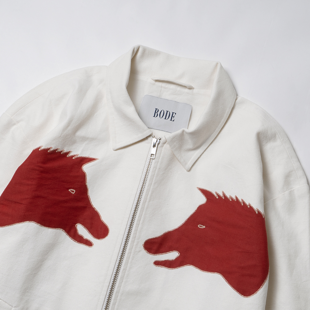 BODE(ボーディ)/BOAR APPLIQUE JACKET（ボア アップリケ ジャケット