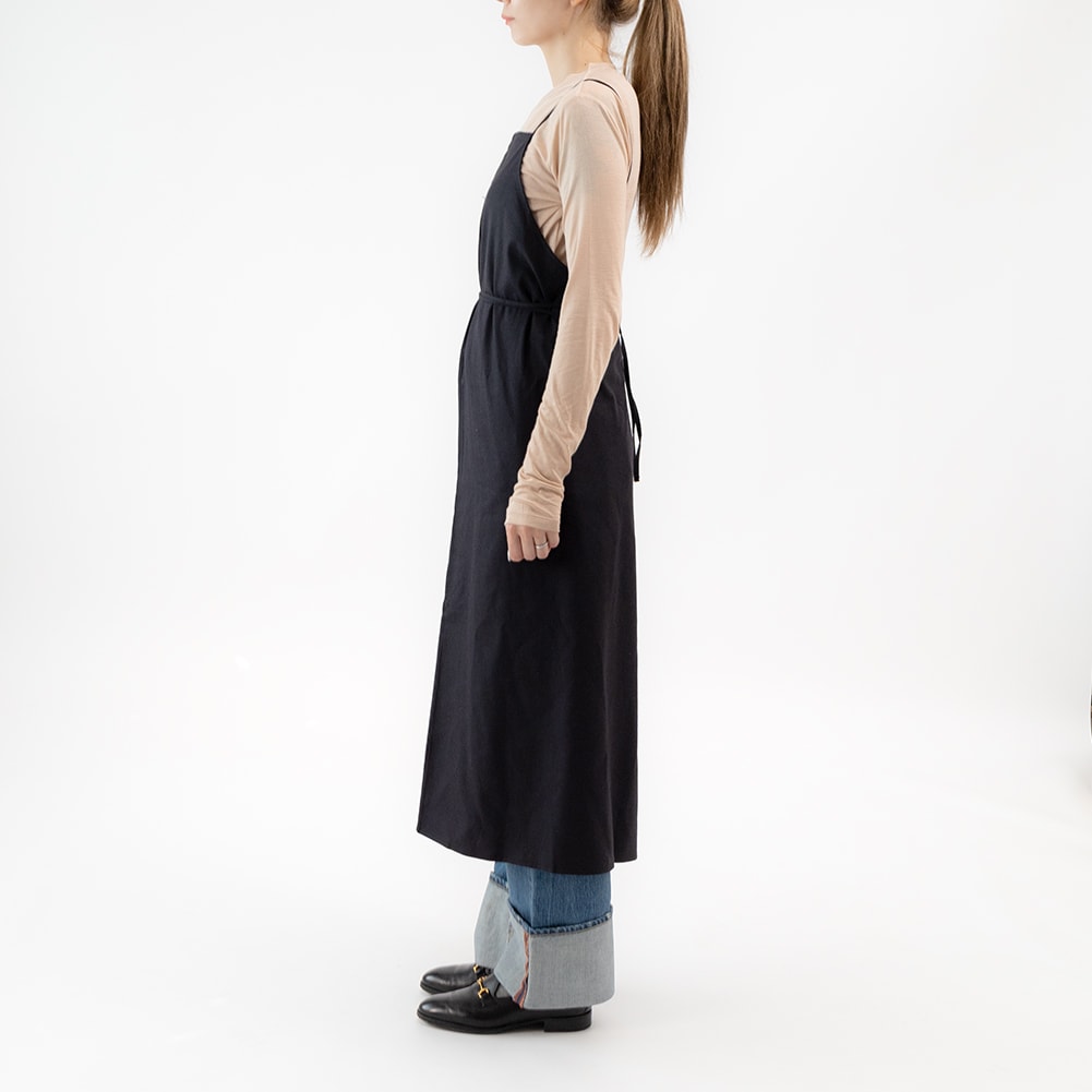 【美品】  BASErange / ベースレンジ | Yumi Apron Dress silk シルク 100％ エプロン ラップ ドレス ワンピース | S | グリーン | レディース