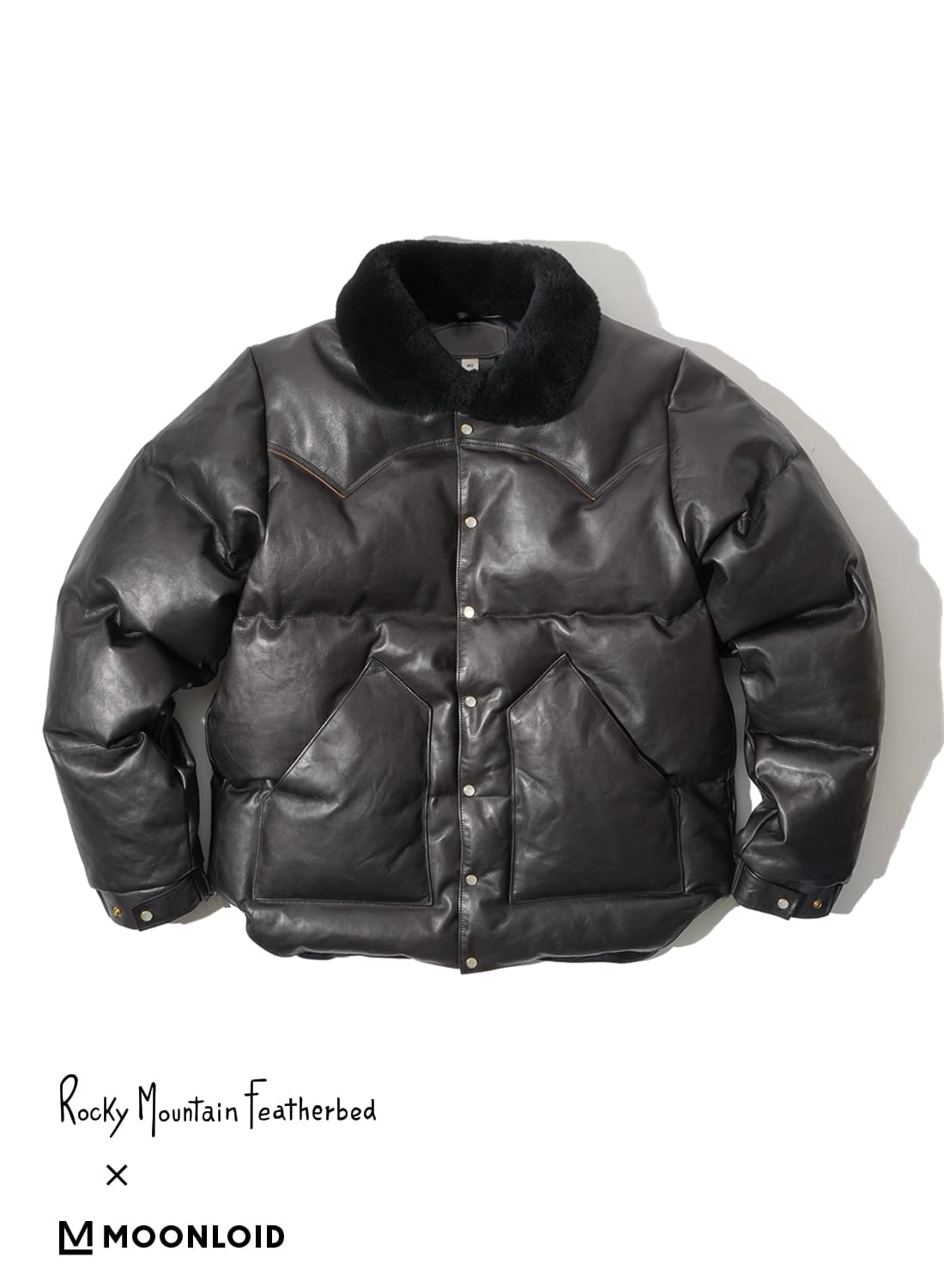 専用　ADDICT 本革 LEATHER DOWN JACKET BLACK