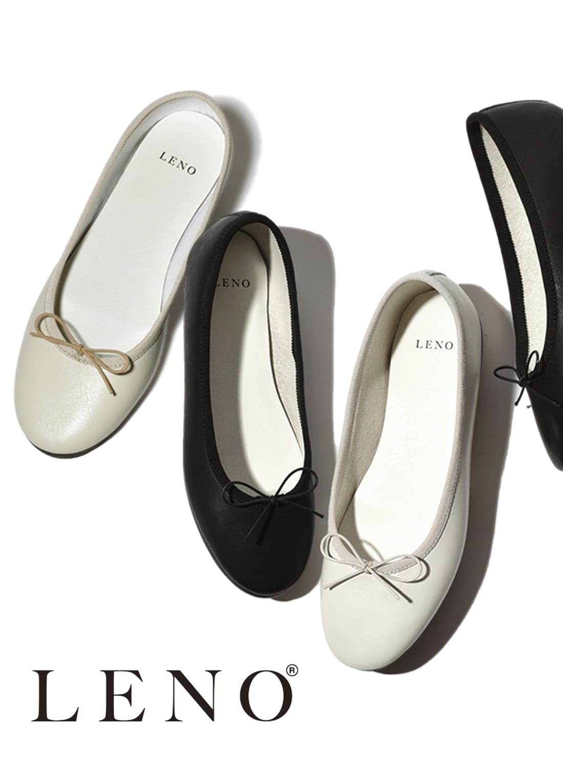 人気特価 LENO カウレザー スムース バレエシューズ SHOES BALLET リノ 靴