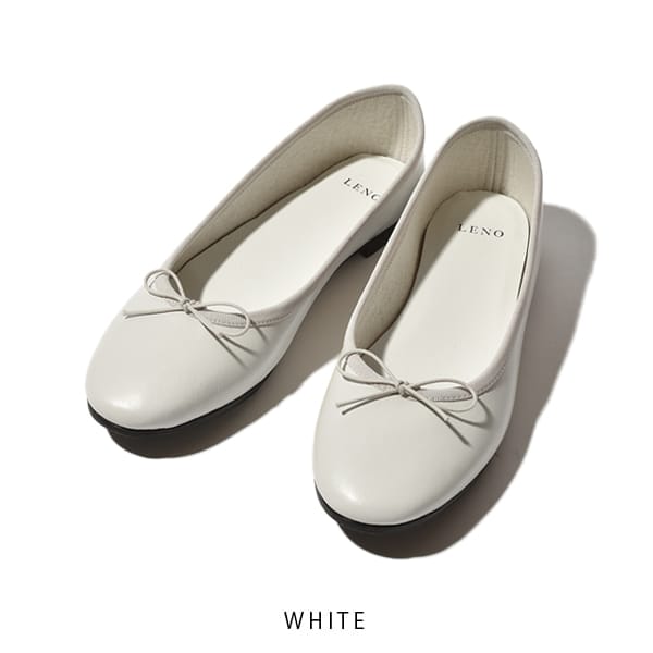 LENO リノ BALLET SHOES バレエシューズ スムース カウレザーWHITE