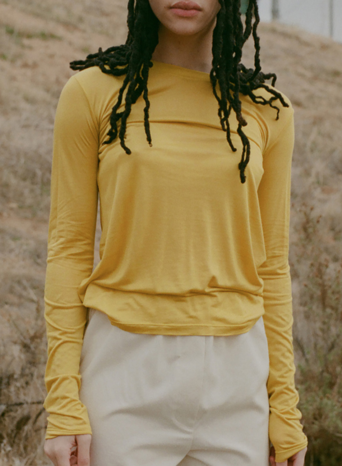 新品 BASERANGE ベースレンジ BAMBOO ?LONG SLEEVE TEE バンブー ロングスリーブTシャツ S CAFA YELLOW 長袖 カットソー g19721 Baserange ベースレンジ LONG SLEEVE TEE ロングスリーブ T