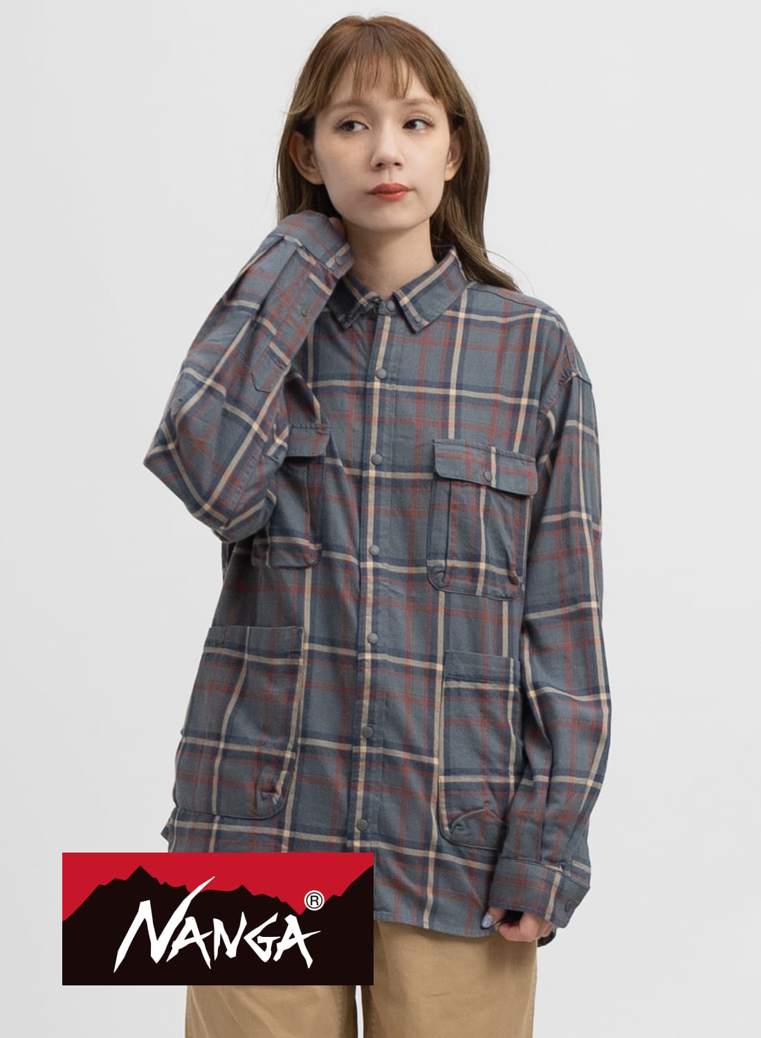 NANGA(ナンガ)FADE PLAID CAMP SHIRT(フェード プレイド