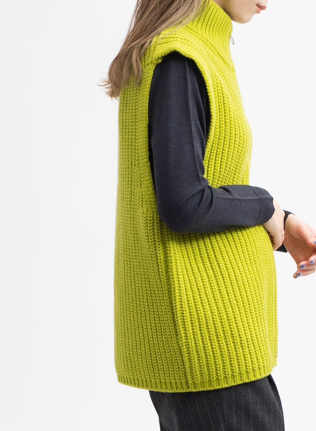 Walenode(ウェルノード)Basolan cashimere wool Futoune zip up vest 