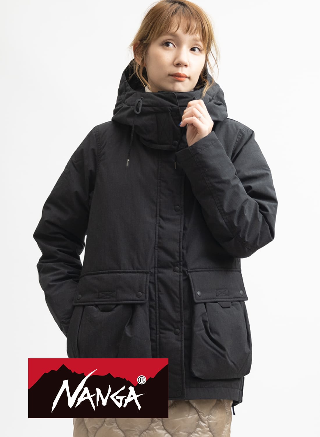 NANGA（ナンガ）HINOC DOWN JACKET W（ヒノック ダウン ジャケット ウィメンズ） 770FP UDD スパニッシュダックダウン  難燃 燃えにくい 撥水素材 撥水ダウン キャンプ アウトドア タウンユース レディース NANGA(ナンガ)| MOONLOID