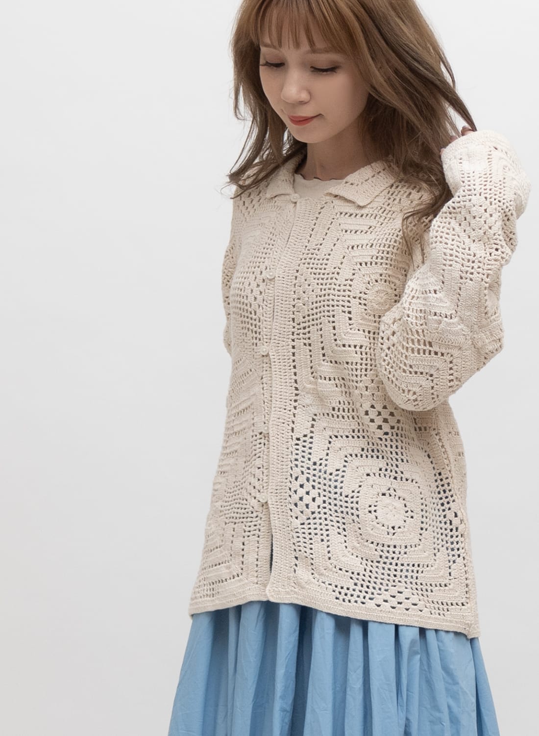 BODE(ボーディ)/OVERDYE CROCHET SHIRT(オーバーダイ クロシェ