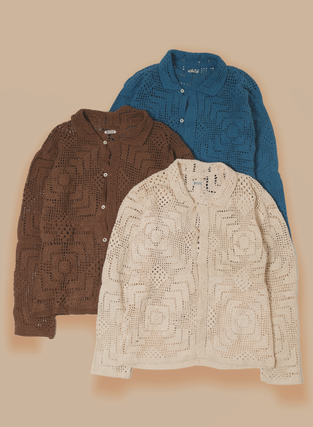 BODE(ボーディ)/OVERDYE CROCHET SHIRT(オーバーダイ クロシェ