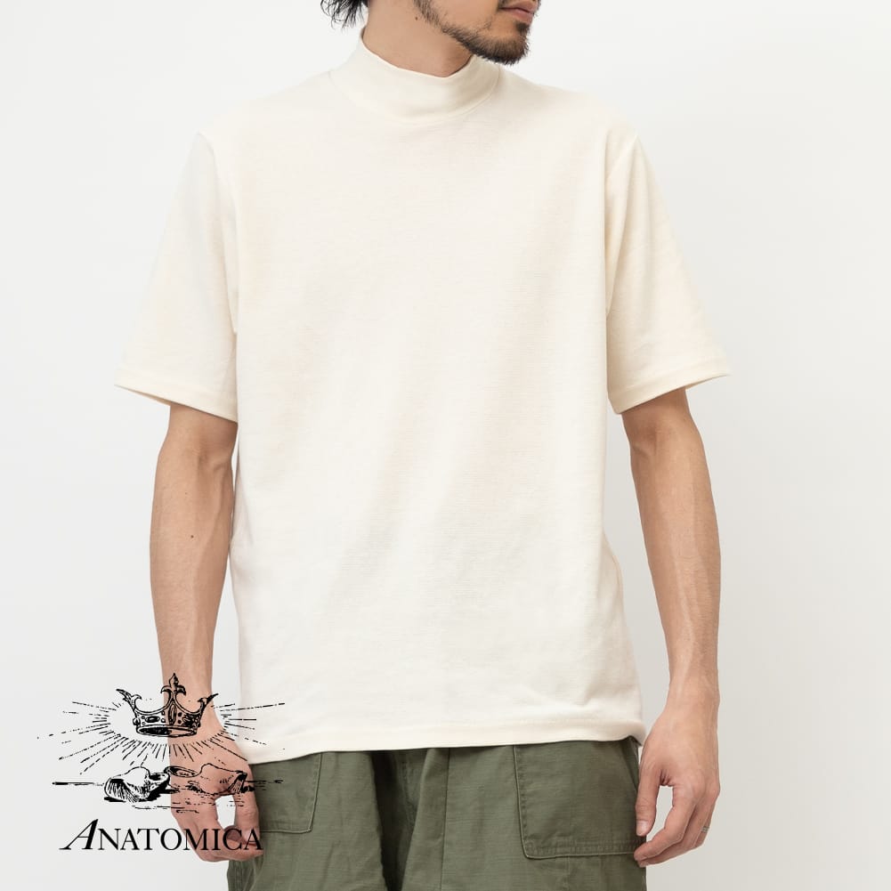 ANATOMICA(アナトミカ)MOCK NECK TEE S/S(モックネック Tシャツ)半袖 Tシャツ 無地 カットソー