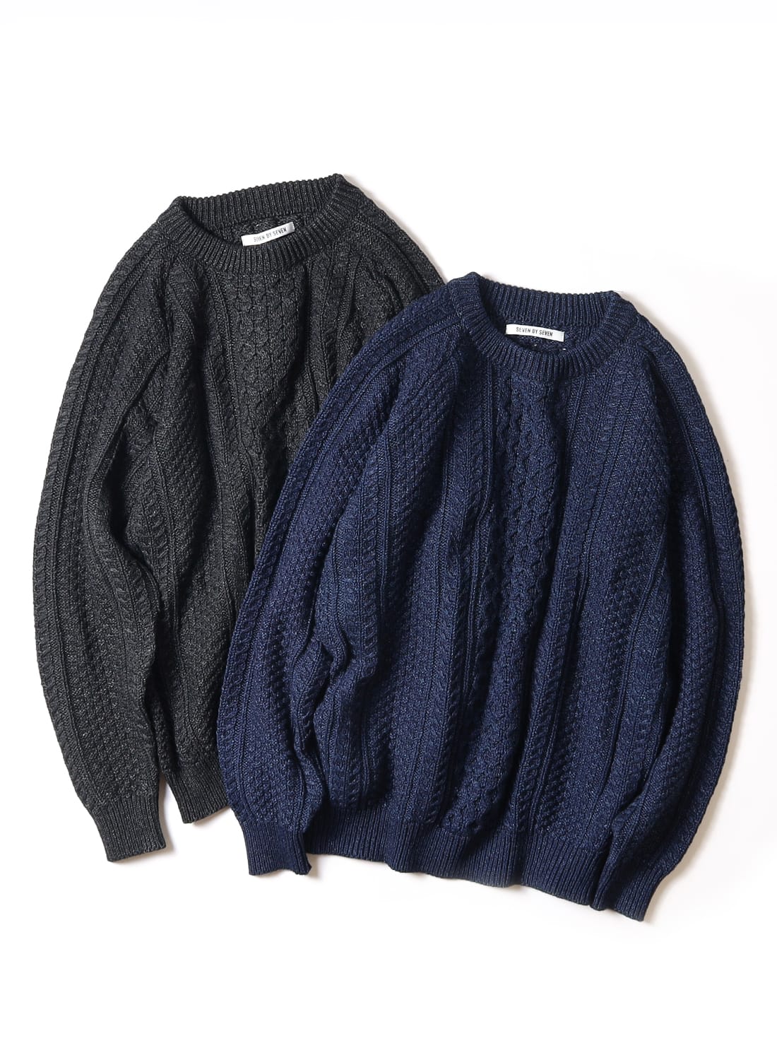 SEVEN BY SEVEN（セブンバイセブン）CREW NECK CABLE SWEATER