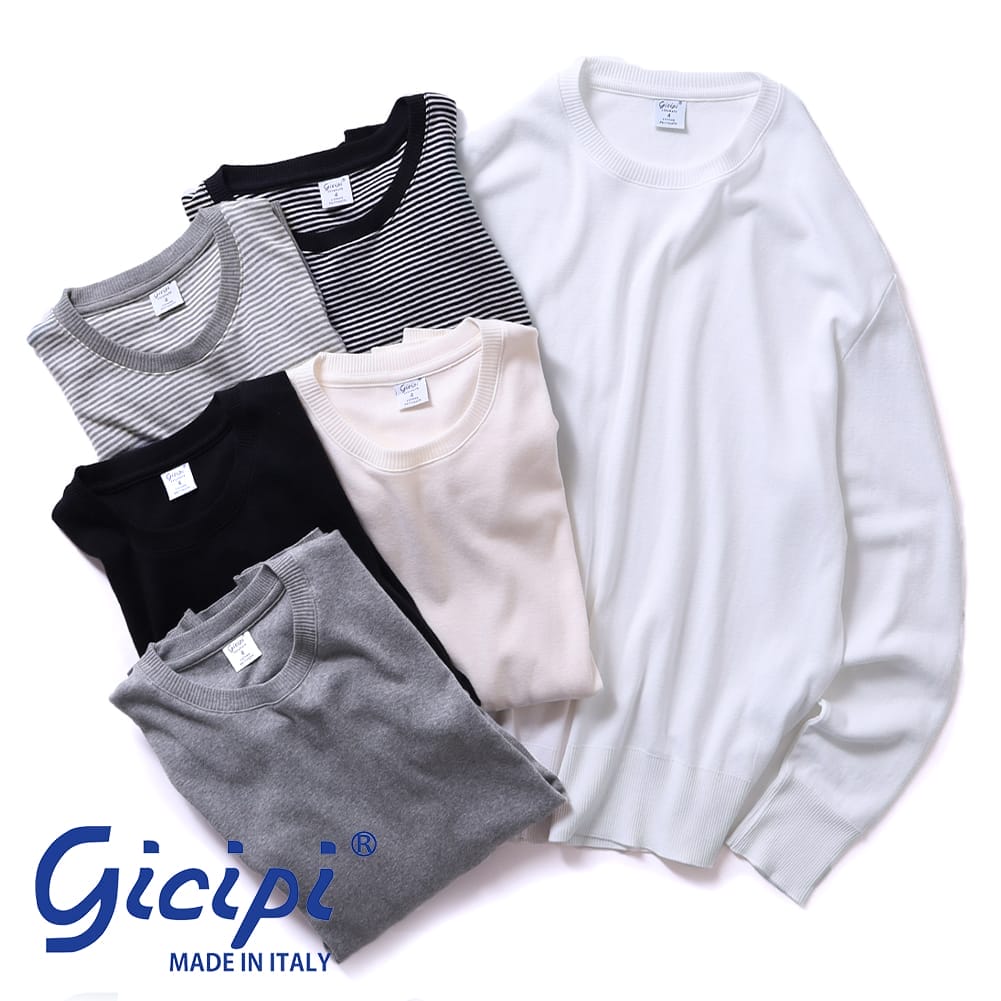 2301A[商品説明]１、イタリアでは知らない人がいないほどの老舗ブランドgicipi(ジチピ)２、綿100％で軽く優しい心地の良い素材を使用し仕立てられている３、袖、裾はリブ仕様でボディとシームレス