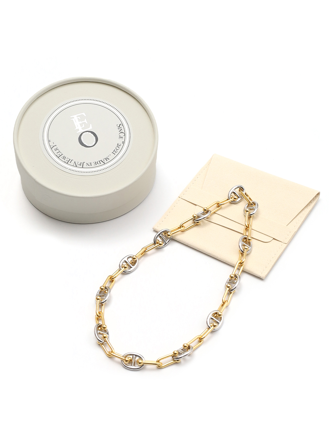 【新品未使用タグ付き】ANTEPRIMA　オバーレ/コードネックレス/ゴールド EO(イオ)/Anchor mix necklace(アンカー ミックス ネックレス