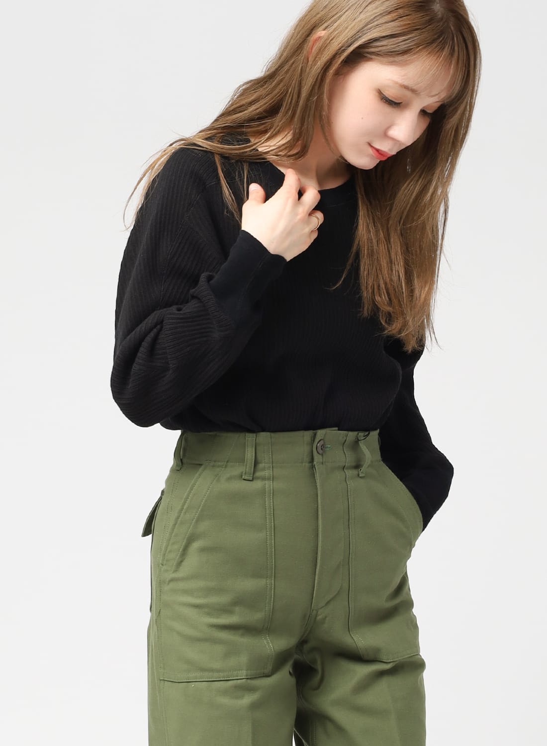 THE SHINZONE シンゾーン　ブークレミリタリーアンダーシャツ Shinzone(シンゾーン)/BOUCLE MILITARY UNDER SHIRT(ブークレ