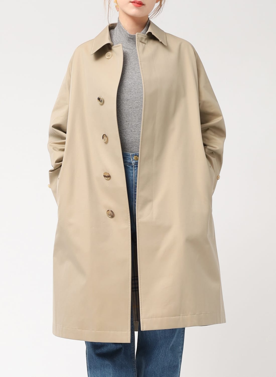 アナトミカ ANATOMICA シングルラグランコート 44【グレー黒】 ANATOMICA / SINGLE RAGLAN COAT Ⅵ COVERT CLOTH | ANATOMICA
