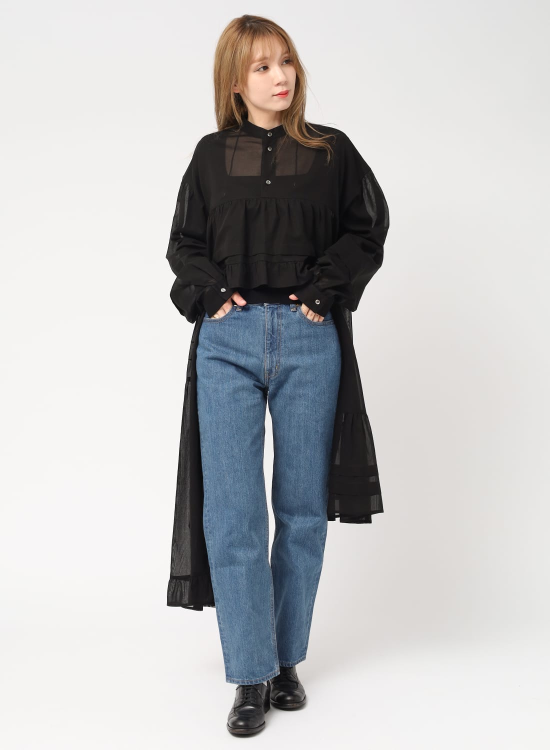 COTTON VOILE TIERED DRESS|コットン ボイル ティアード ドレス