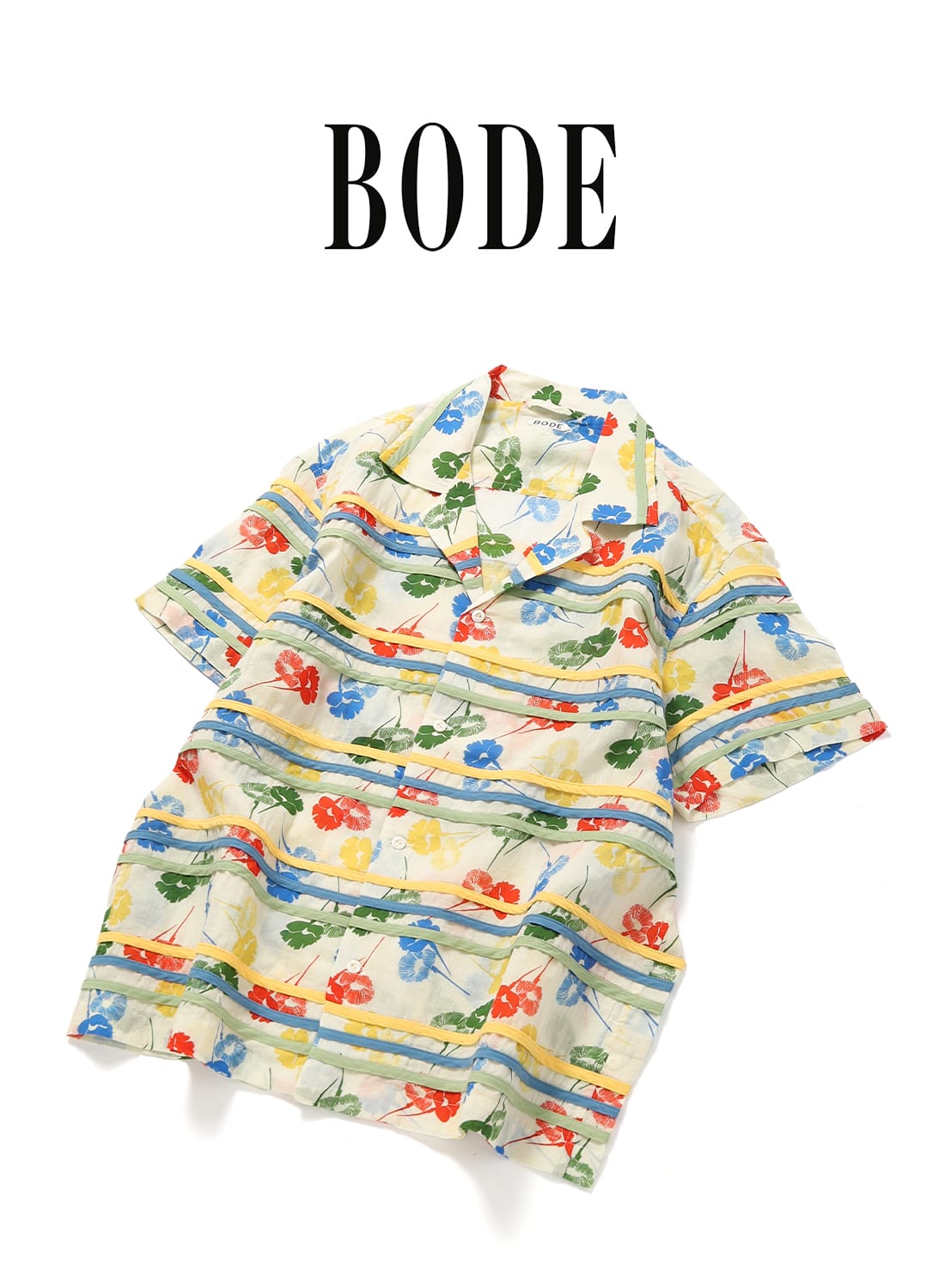 BODE（ボーディ）FLOWER STAMP SHORT SLEEVE（フラワースタンプ