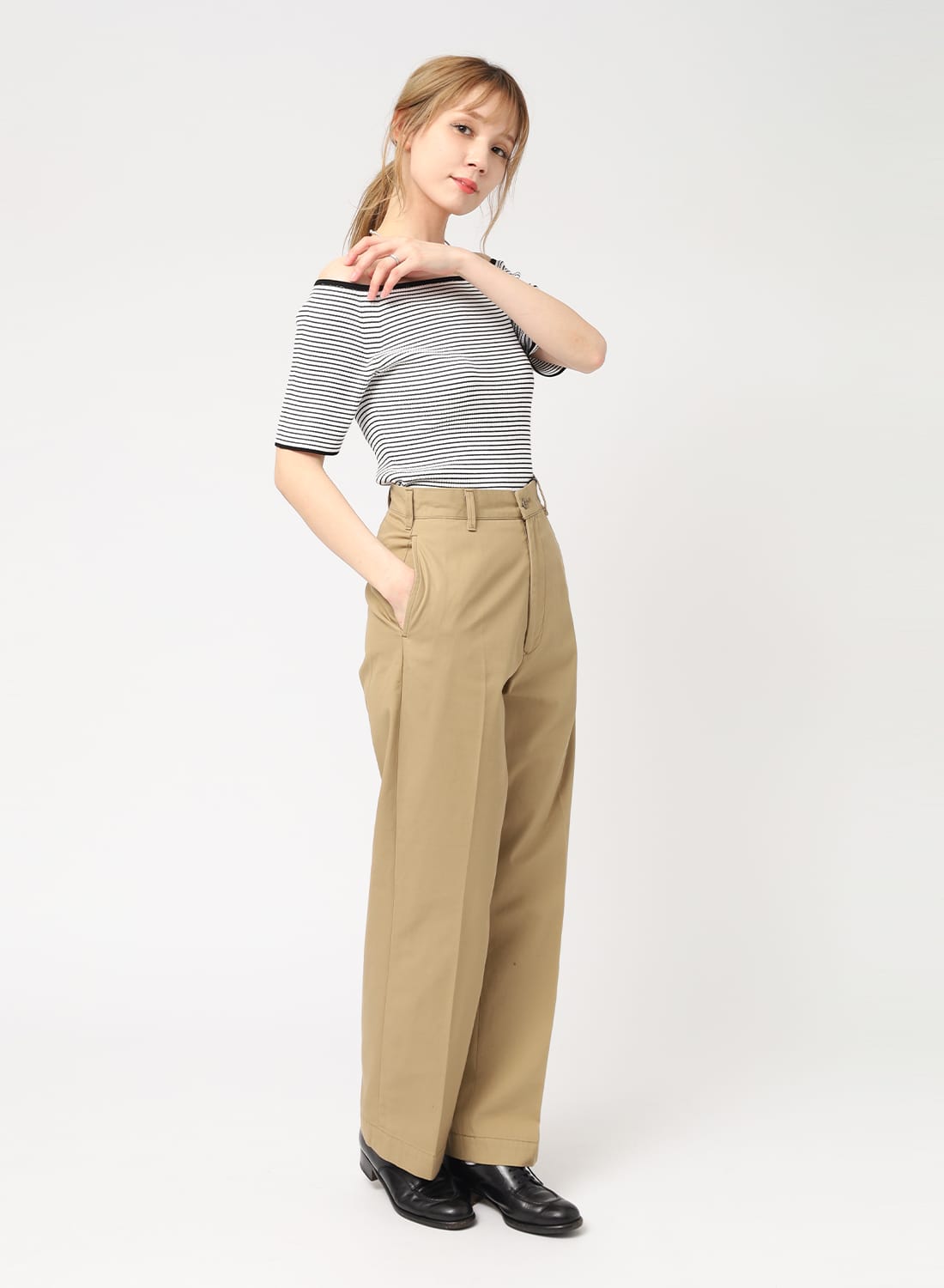 NICENICE MOMENT OPEN SHOULDER SHELL 黒 S nnm1-25s-022-c01.jpg