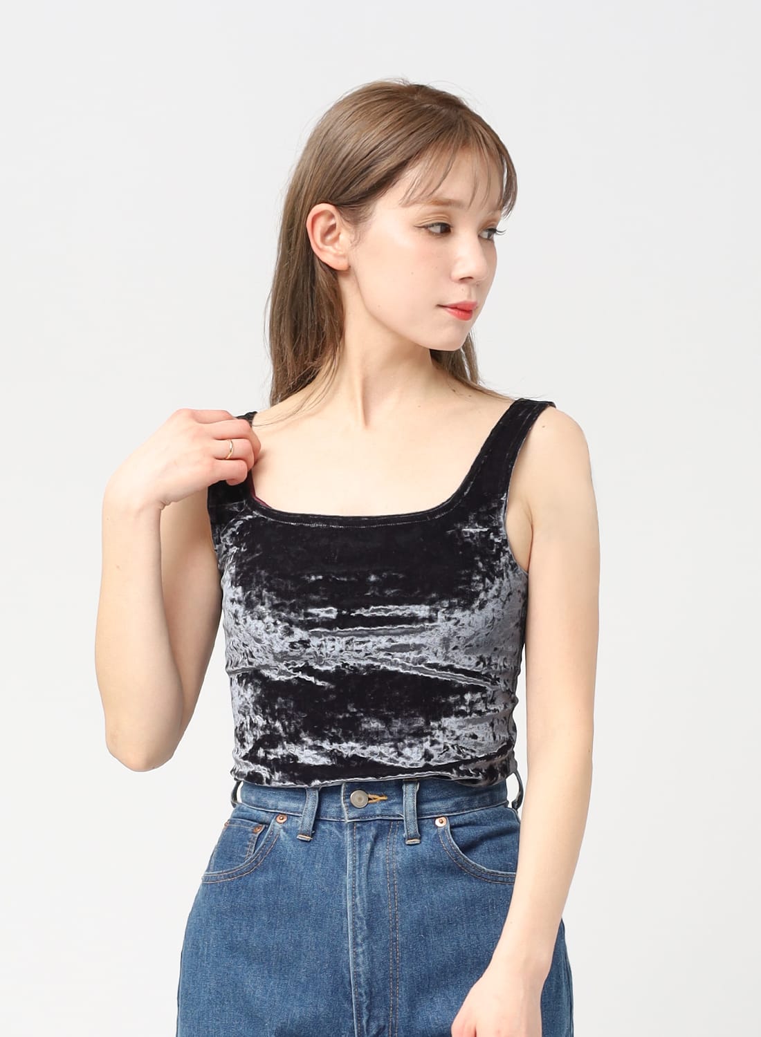simone wild VELVET SINGLET タンクトップ IENA｜SIMONE WILD/シモーネ ワイルド VELVET SINGLET タンク