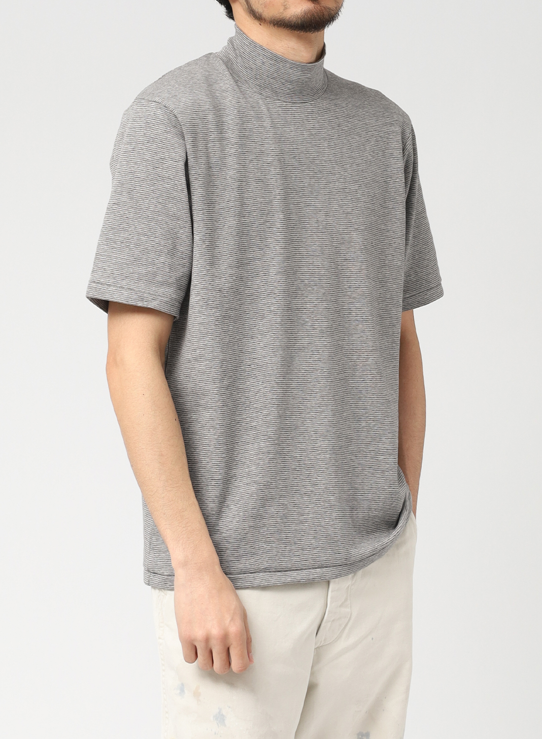 ANATOMICA（アナトミカ）MOCK NECK TEE S/S MICRO STRIPE