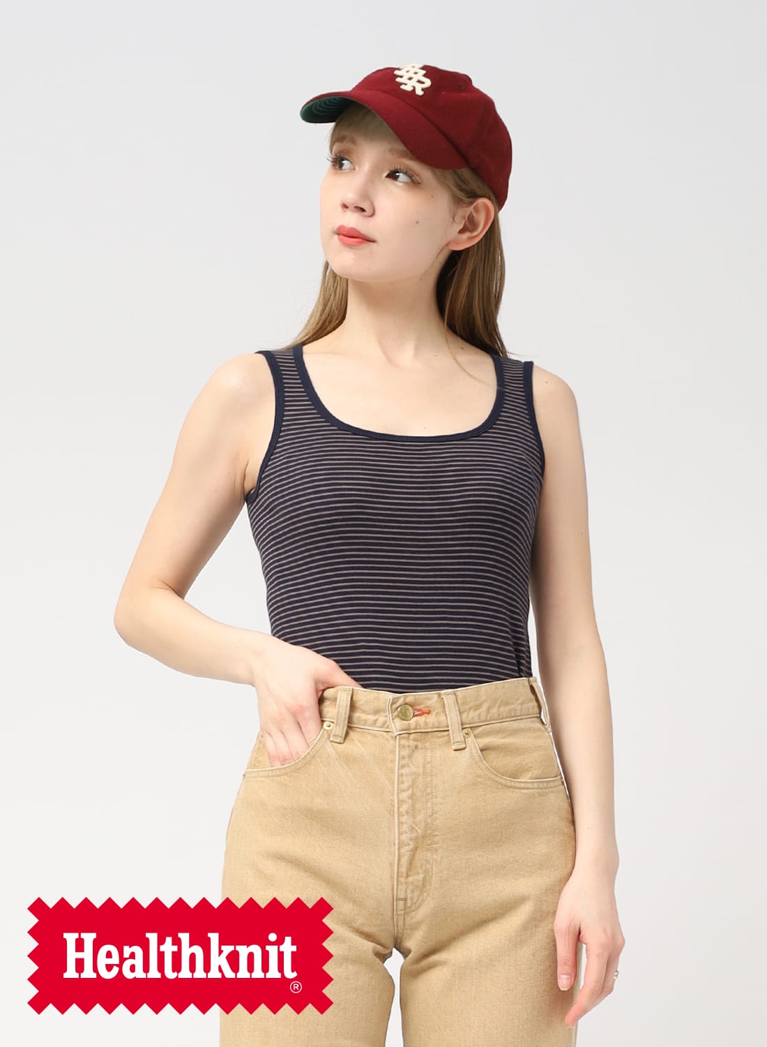 Healthknit(ヘルスニット)/Tubular Rib Tanktop(チューブラー