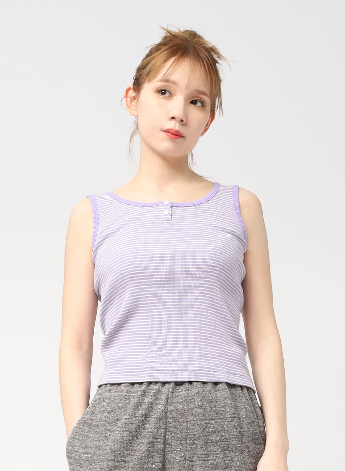 TUBULAR RIB HENLEY NECK 2WAY TANKTOP|チューブラーリブ ヘンリー