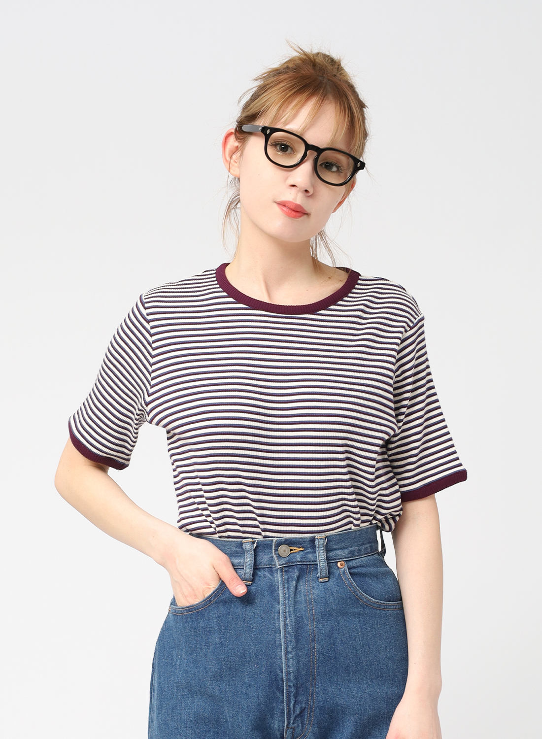 25SS meer. border compact tee ボーダー Tシャツ Healthknit(ヘルスニット)/CREWNECK S/S BORDER TEE(クルー