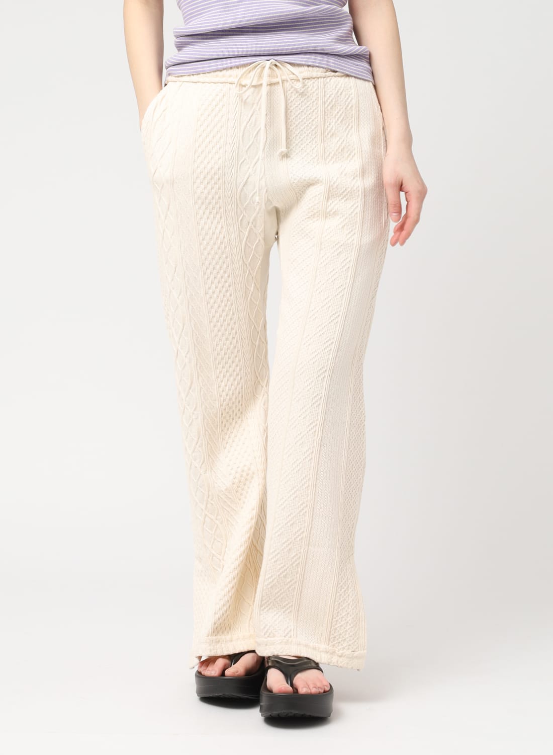 ロンハーマン　スリット　フレアパンツ RHODOLIRION(ロドリリオン)/Slit Flare Pants - Aran Pattern