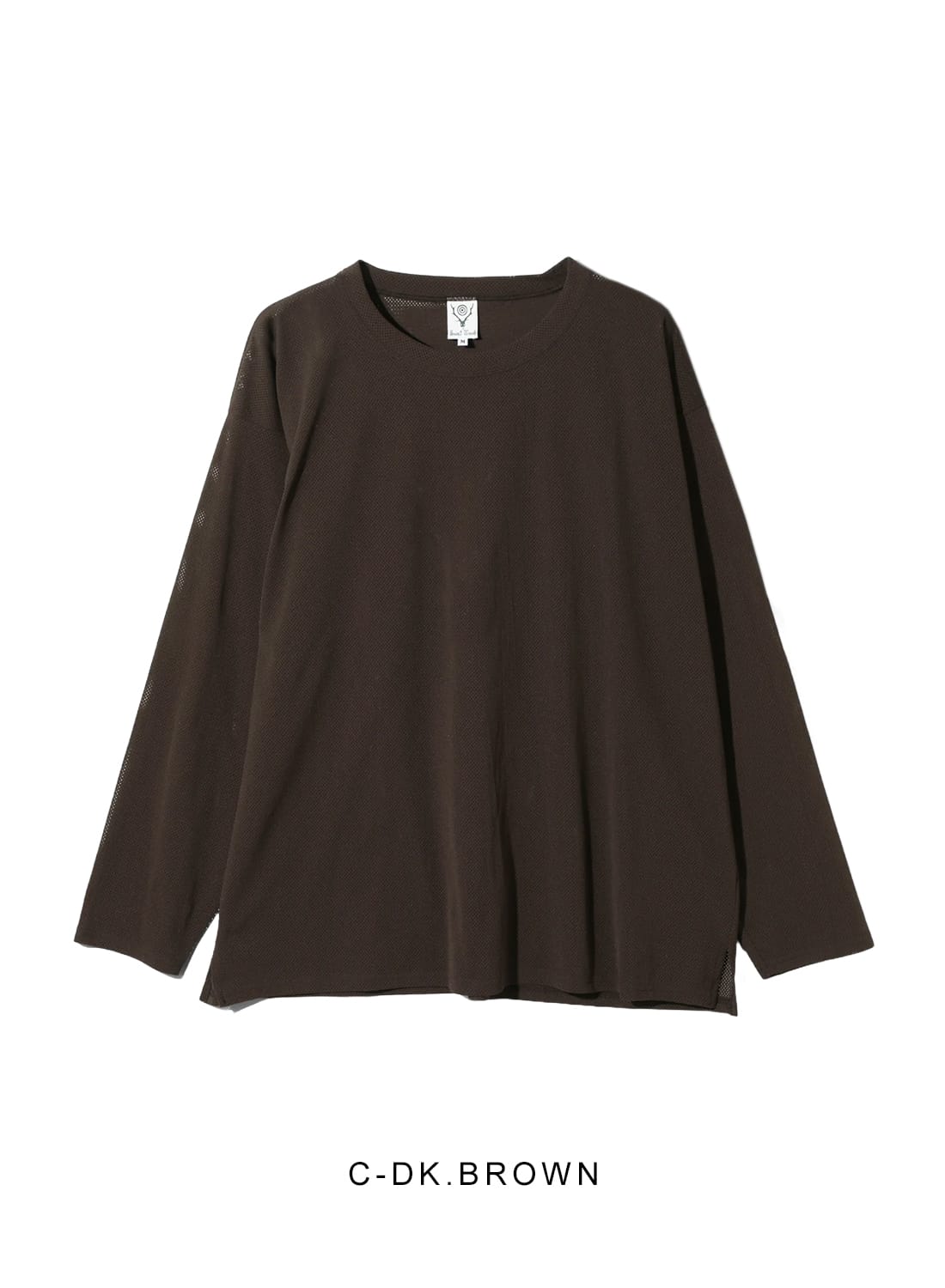 South2West8 ネイビー メッシュ 長袖カットソー SOUTH2 WEST8〉 定番プロダクト別注総柄メッシュ素材で登場