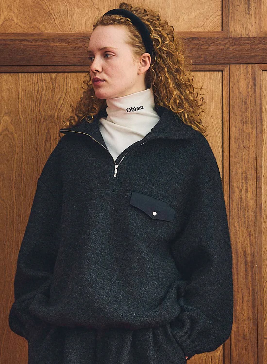 Oblada◆長袖カットソー/FREE/コットン/ブラック/F2410CU04// Oblada(オブラダ)/HOLY HIGH NECK(ホーリー ハイネック)トップス