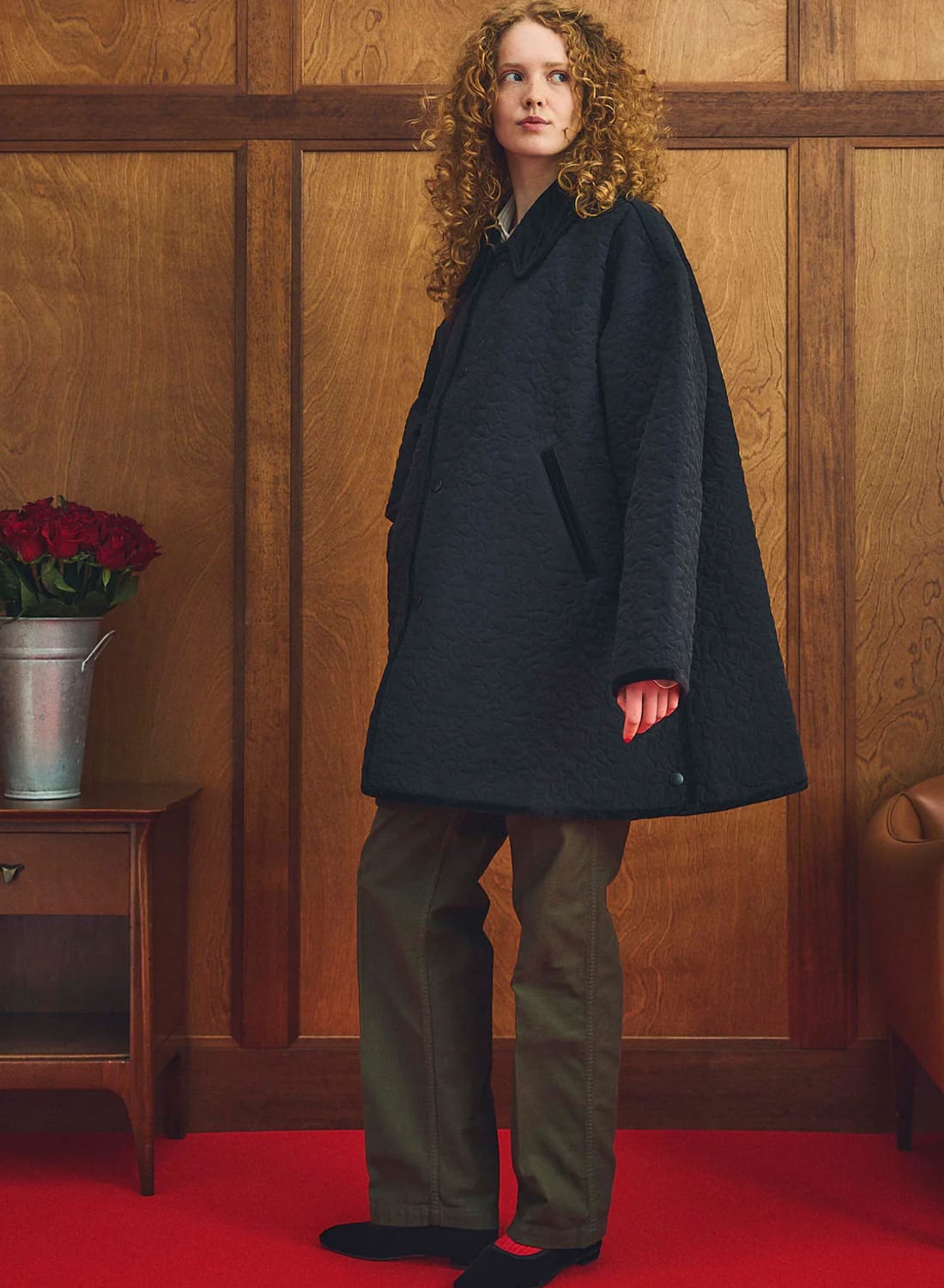 Flower button coat フラワーコート Oblada(オブラダ)/FLOWER EMBROIDERY COAT(フラワー エンブロイ