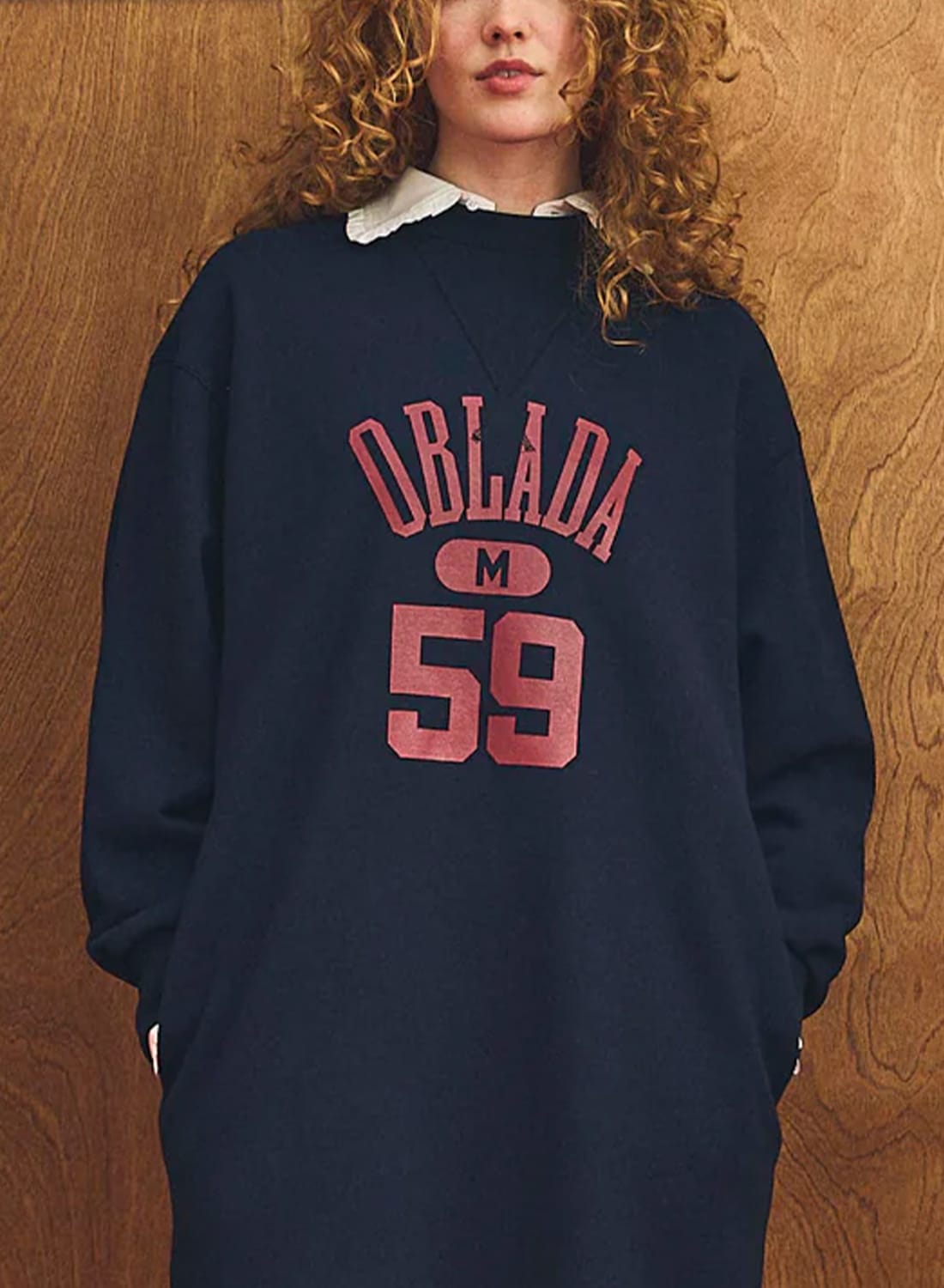 Oblada(オブラダ)/COLLEGE SWEAT DRESS(カレッジ スウェット