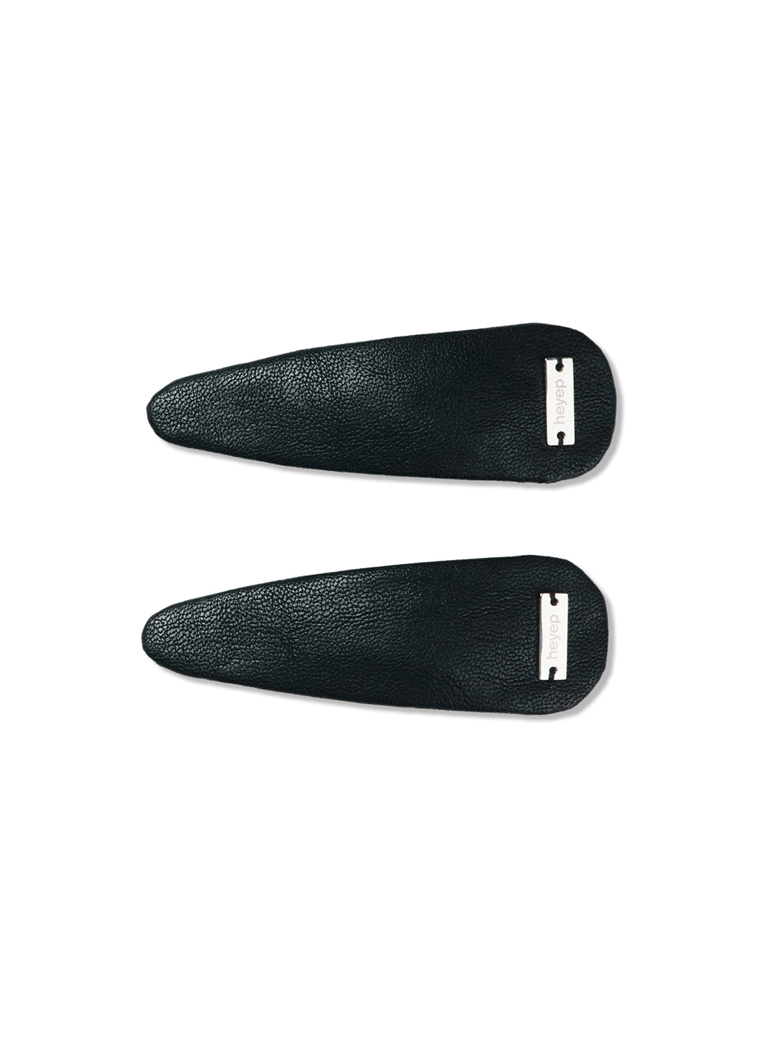 heyep(ヘイップ)/Faux Leather Hair Clips-2-Piece Set(フェイク