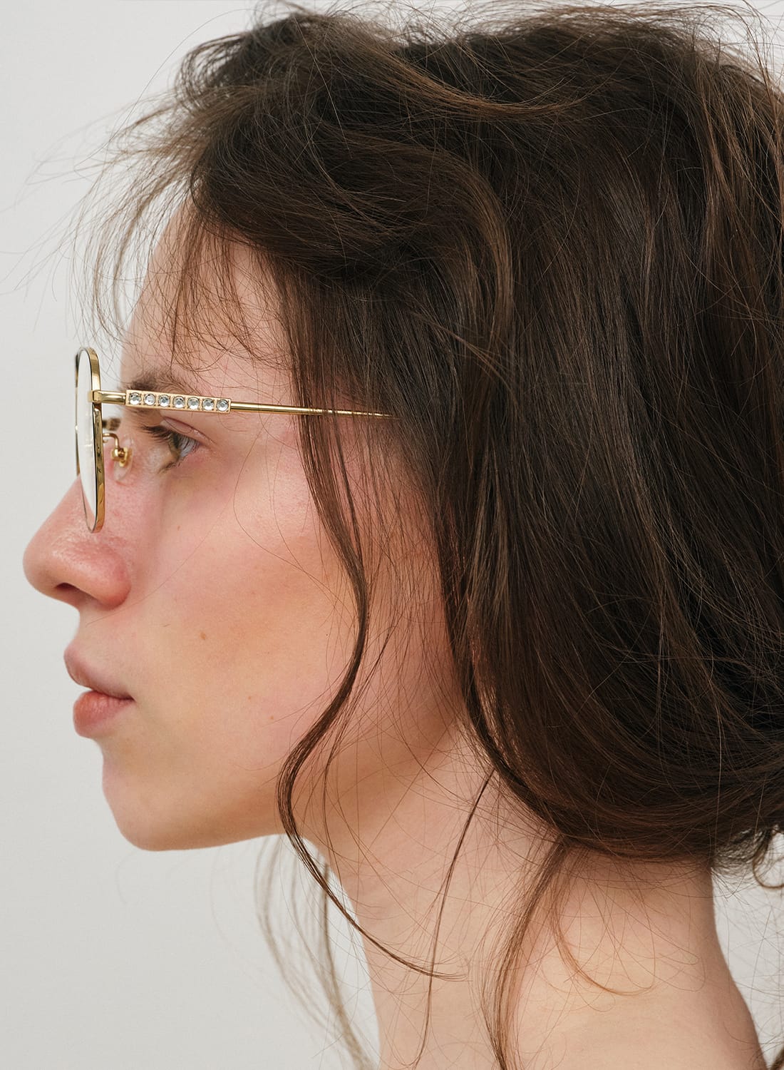 AVIATOR GLASSES WITH RHINESTONES AND LOGO|アビエーター グラス