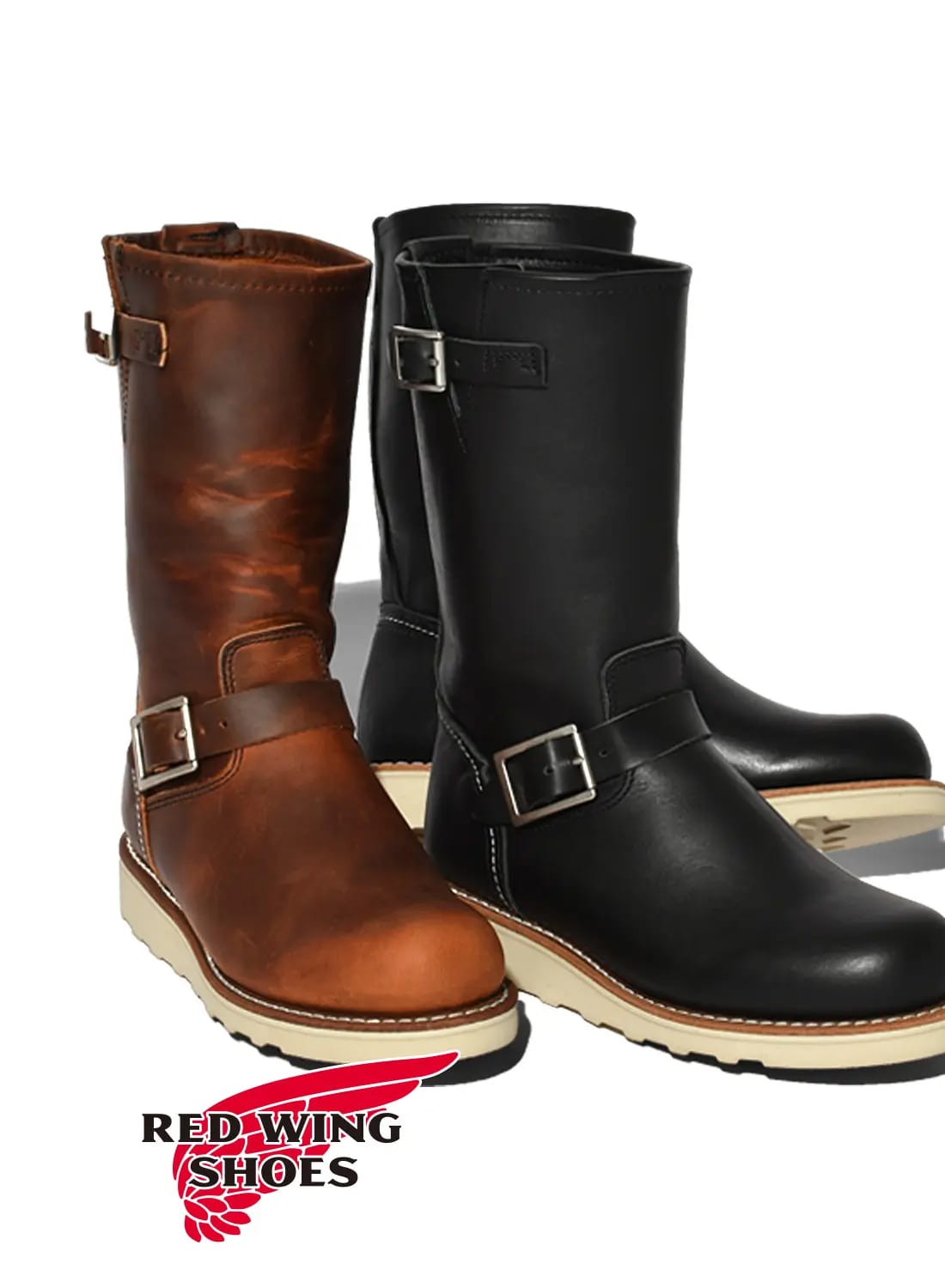 レッドウィング ブラウン レザー エンジニアブーツ RED WING(レッドウィング) / エンジニアブーツ/US9/ブラウン