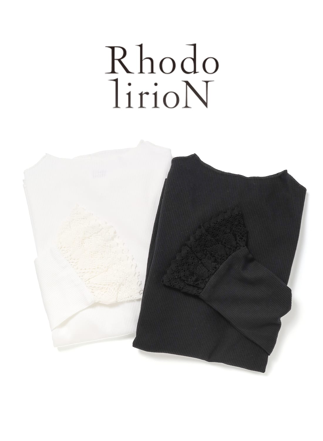 トップス RhodolirioN / Mock Neck Tee RHODOLIRION(ロドリリオン)/Ribbed Lace Cuff Pullover Tee