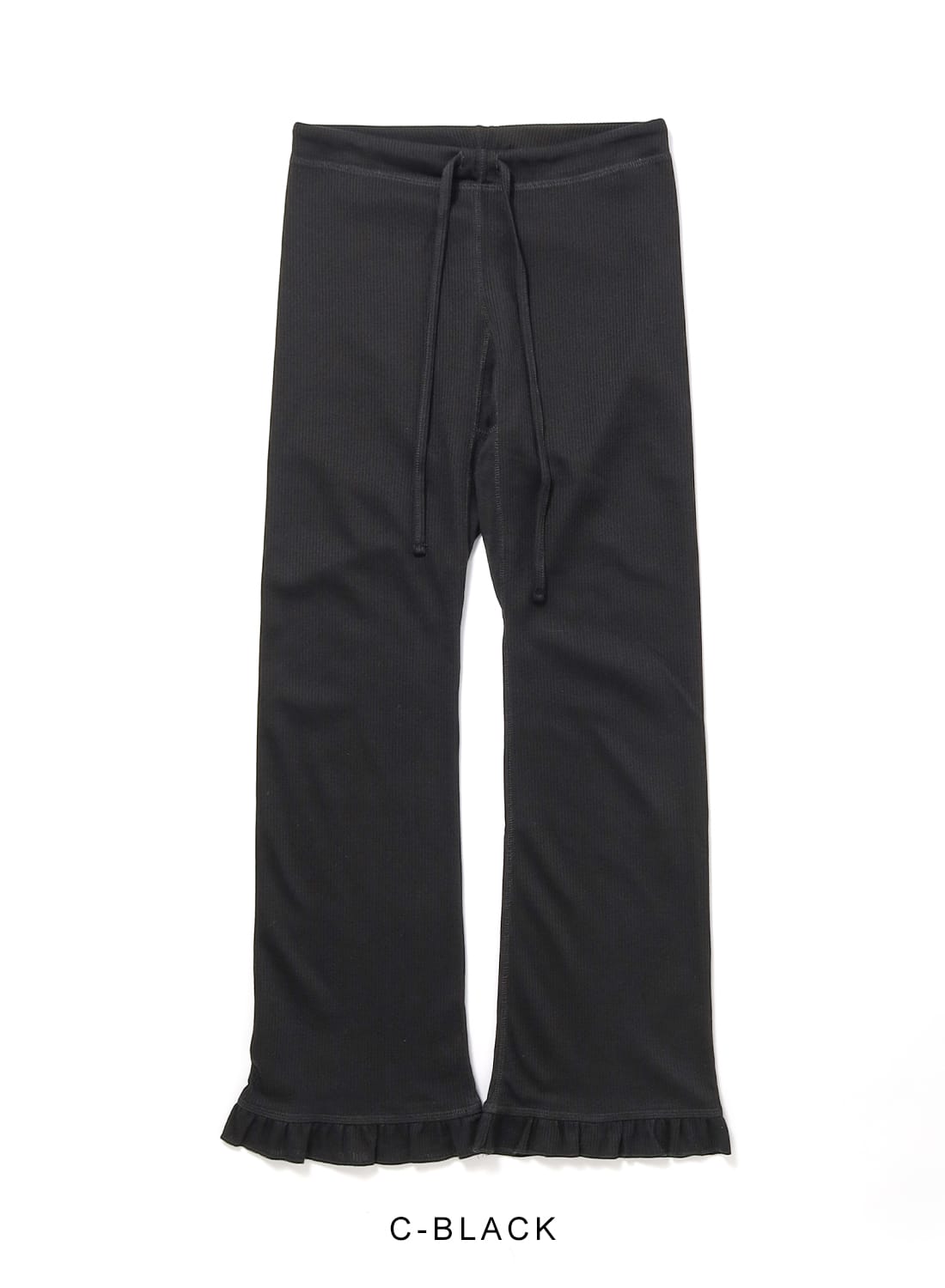 2025SS 今シーズン RHODOLIRIONシースルー フリル裾パンツ 黒紫 2025SS 今シーズン RHODOLIRIONシースルー フリル裾パンツ 黒紫