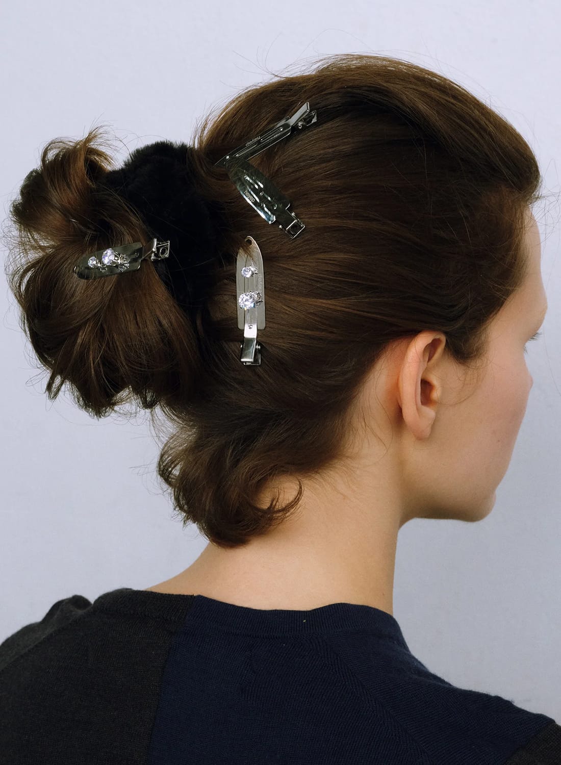 heyep(ヘイップ)Rhinestone Flat Hair Clips-2 Piece Set(ライン