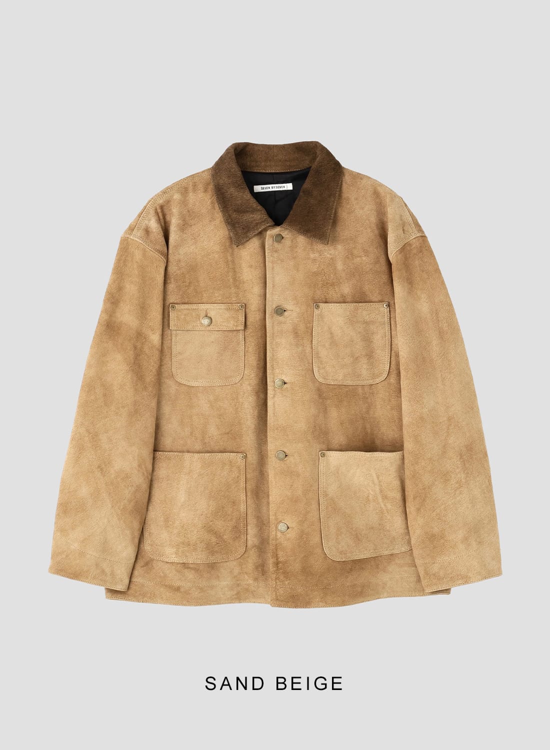 10%OFFクーポン対象】LEATHER MICHIGAN CHORE COAT‐GOAT SUEDE ANTIQUE